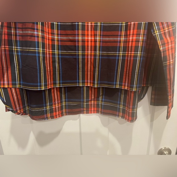 J. Crew Funnelneck shirt in Stewart tartan with jeweled buttons - Picture 3 of 7